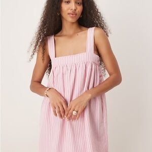 Motel Rocks Pink and Blue Striped Dress